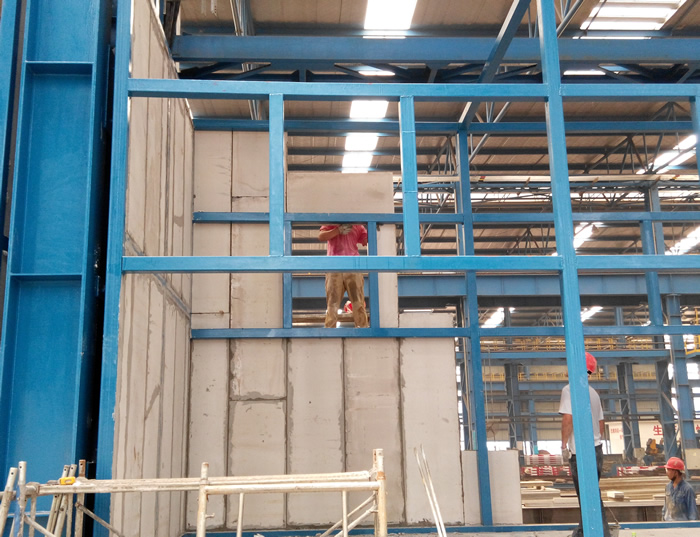 鋼廠輕質(zhì)隔墻板施工案例