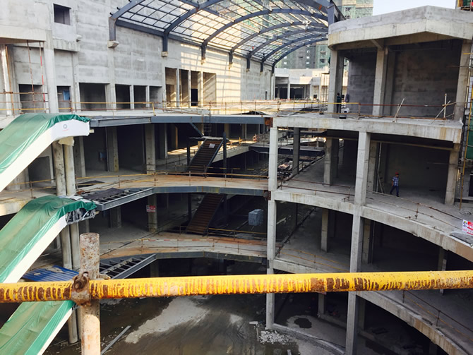 麻城廣場輕質(zhì)隔墻板施工案例